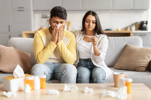 doctor diagnosing viral fever vs bacterial infection at home